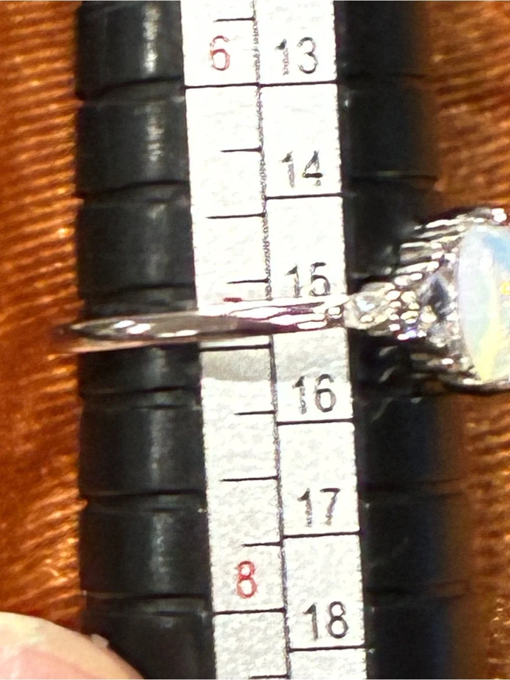Vintage Sterling Silver & Opalite Glass Ring